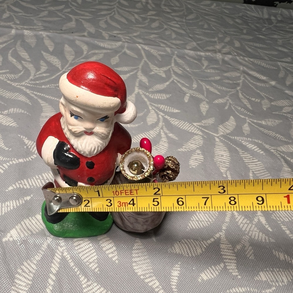 Vintage Traditional 3" Santa Claus Ceramic Figurine Handpainted 1960's - Picture 3 of 8
